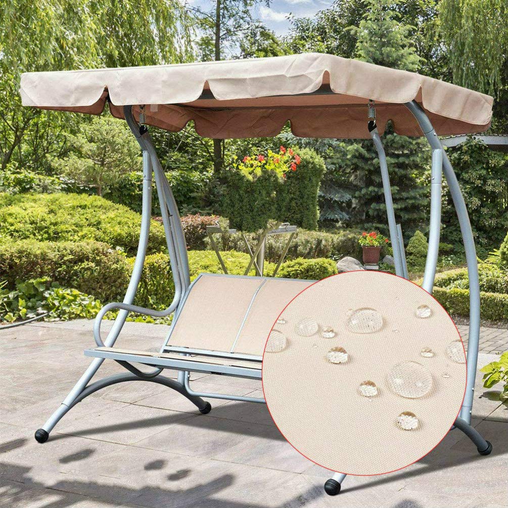 **Waterproof Patio Swing Canopy Replacement Cover - Heavy Duty Dustproof Porch Swing Top for Outdoor Furniture - Perfect for Backyard, Garden, and Deck Protection**