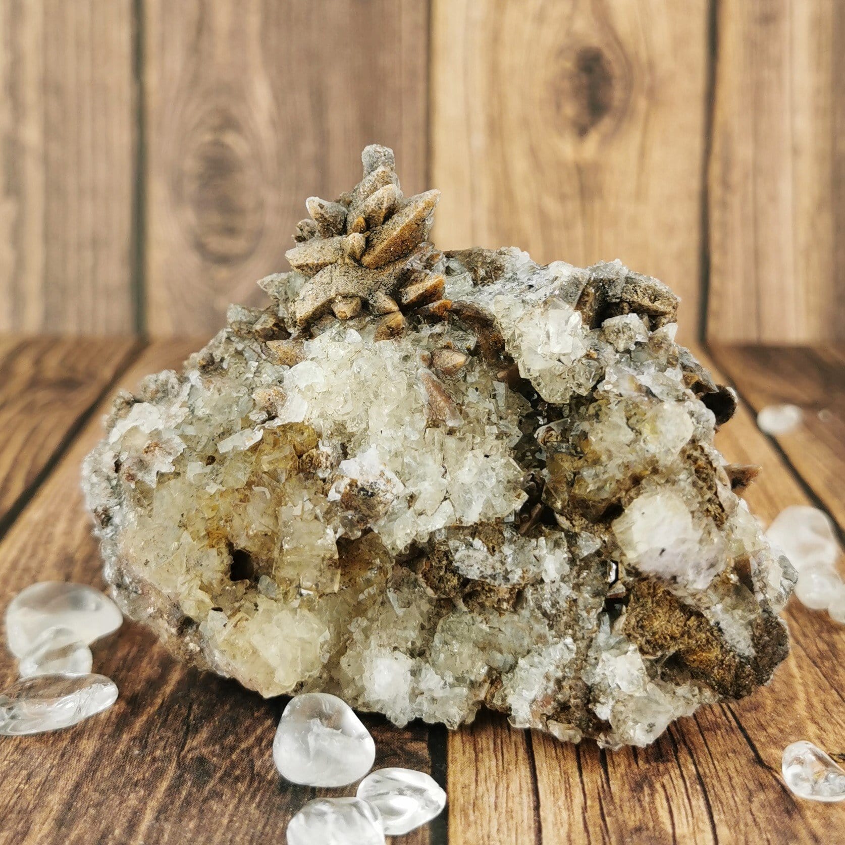Natural Dogtooth Calcite Crystal Specimen - Healing Stone for Meditation, Energy Work & Home Decor
