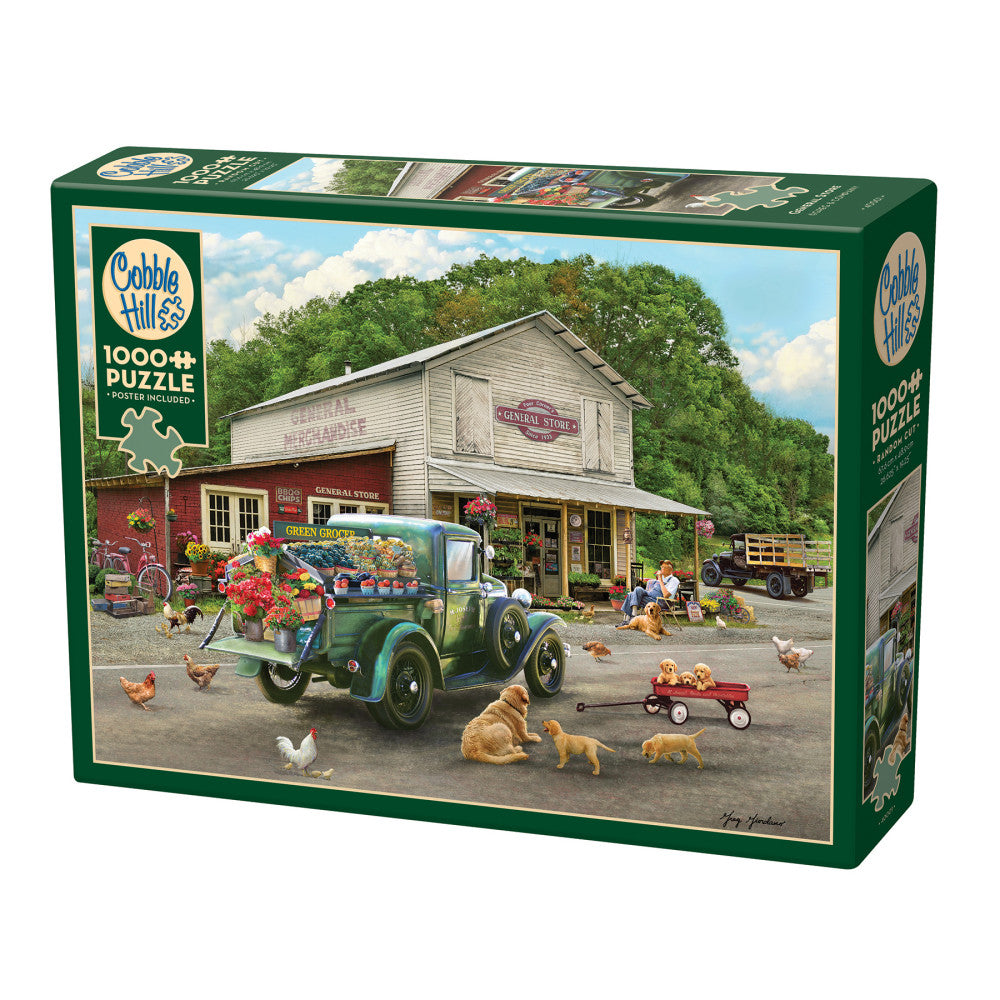 Cobble Hill General Store 1000 Piece Jigsaw Puzzle with Reference Poster - Fun Family Activity & Home Decor for Puzzle Lovers