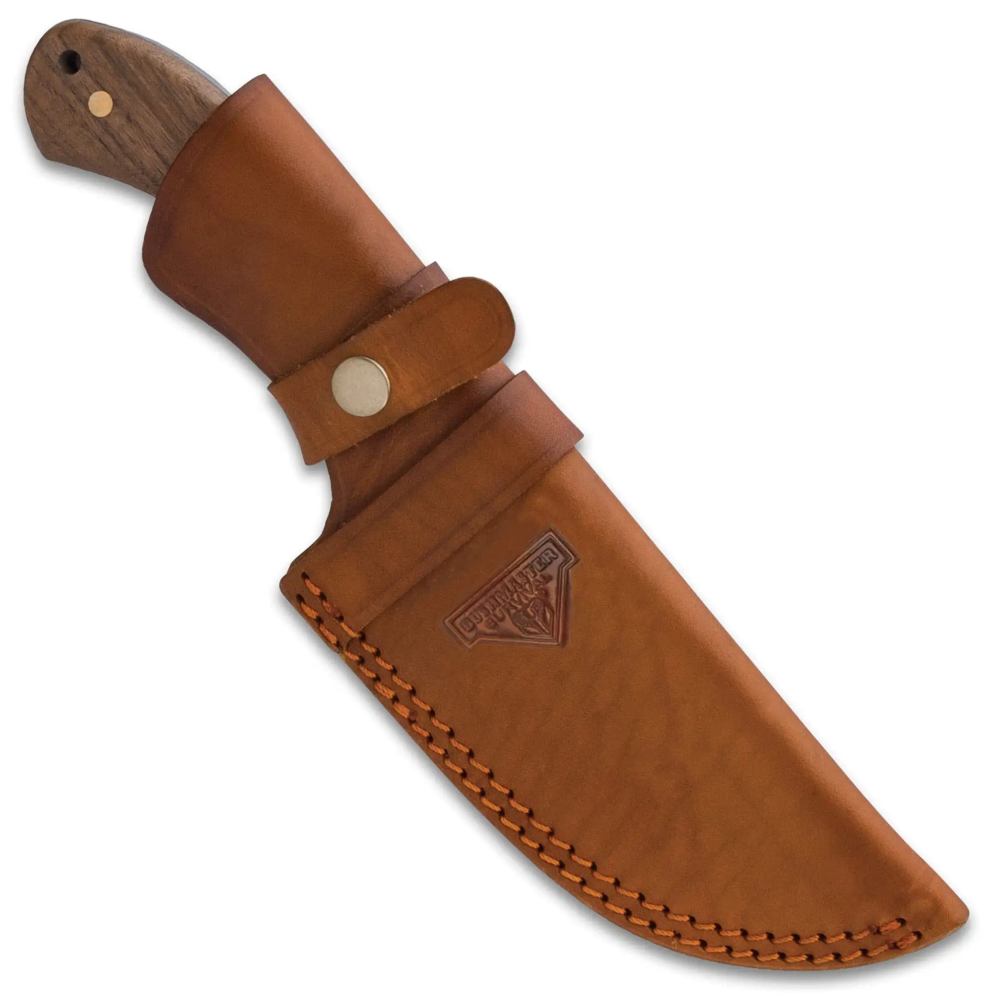 BUSHMASTER Tracker Knife with Leather Sheath - 11.75