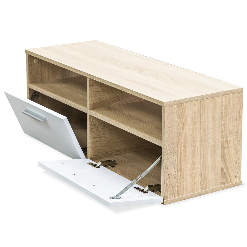 Modern Minimalist TV Stand with Storage, 37.4