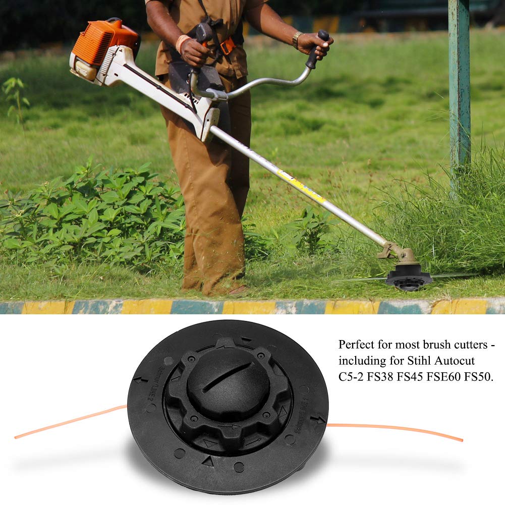 Universal Trimmer Head Replacement for Stihl Autocut C5-2 FS38 FS45 FSE60 FS50 & Echo Speed Feed - 2mm Cut Rope Spool Set - Durable Grass Trimmer Head for Brush Cutting & Lawn Maintenance