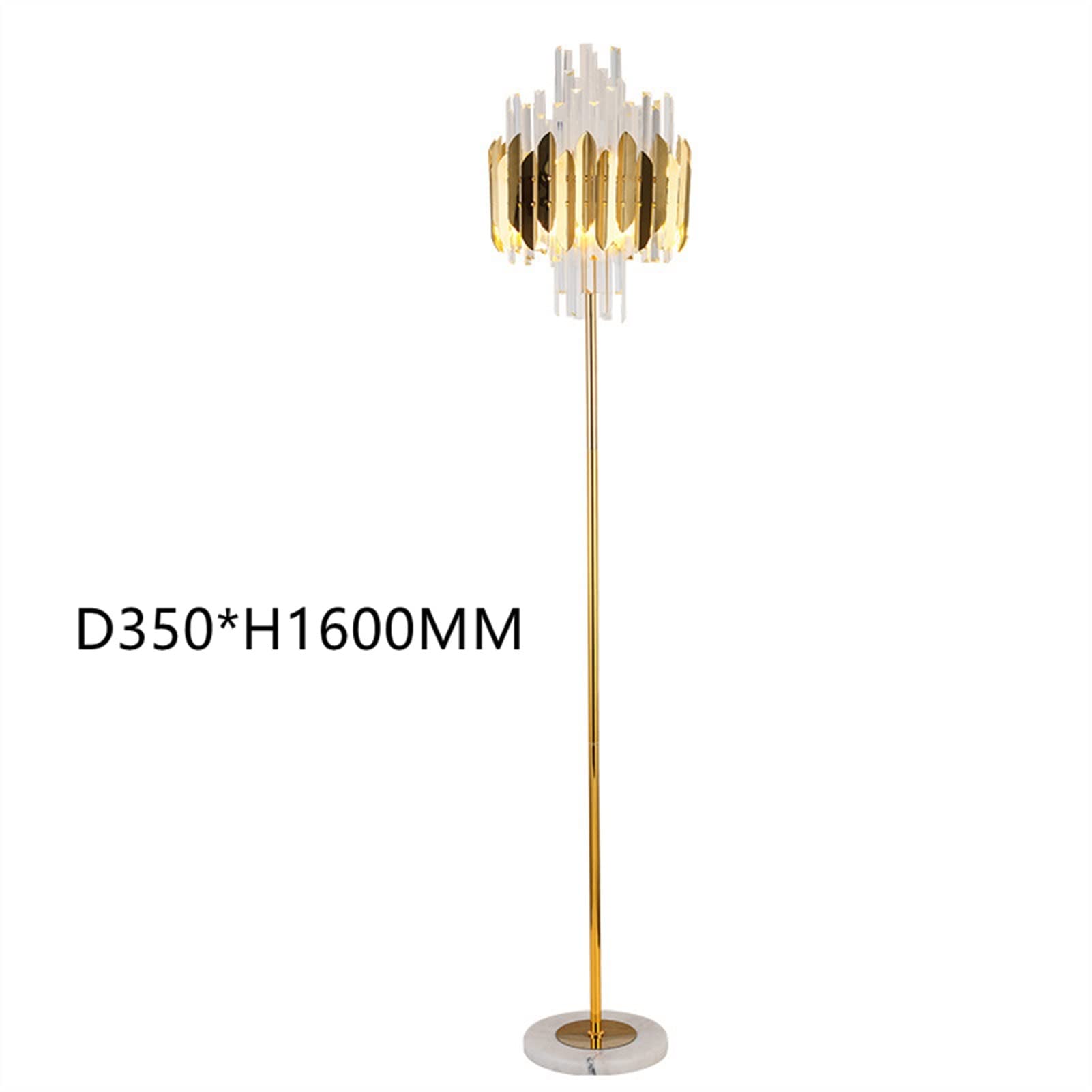 XIAOSAKU Crystal Gold Floor Lamp with LED Lighting - Modern Standing Lamp for Bedroom, Living Room, Office & Indoor Spaces - Elegant Home Decor Lighting Fixture (Lampshade Color: B) | Perfect for Reading Nooks, Cozy Corners & Ambient Lighting