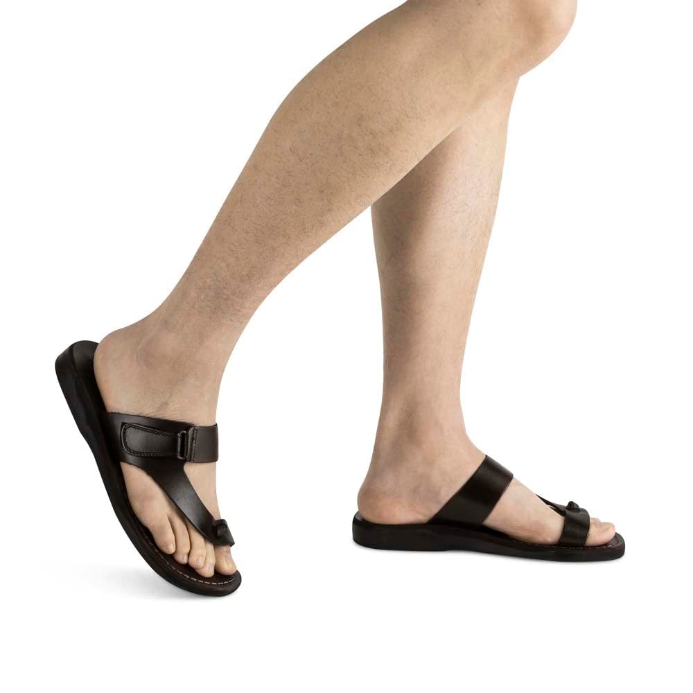 Rafael Men's Leather Sandals with Adjustable Velcro Strap - Comfortable & Stylish Casual Footwear for Beach, Travel & Everyday Wear