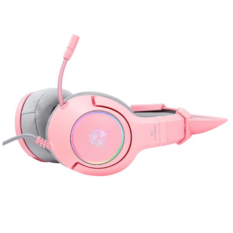 ONIKUMA K9 RGB Stereo Gaming Headset with Cat Ears - Noise Cancelling Mic, Comfortable Over-Ear Design for PS4, Xbox One, PC, Nintendo Switch - Perfect for Gaming, Streaming & Online Classes