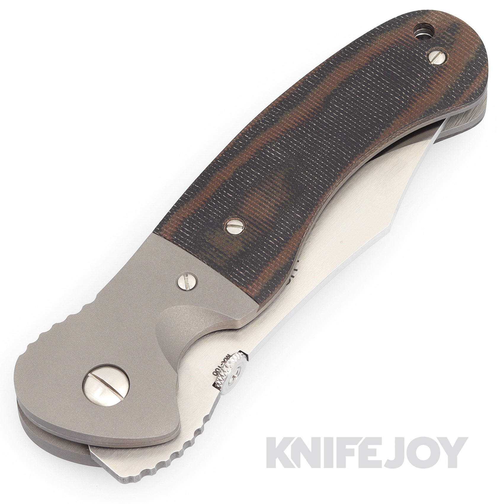 Lucas Emerson Custom MX 100 Folding Knife - Premium Satin Blade with Brown/Black Micarta Handles - Perfect for EDC, Outdoor Adventures & Camping