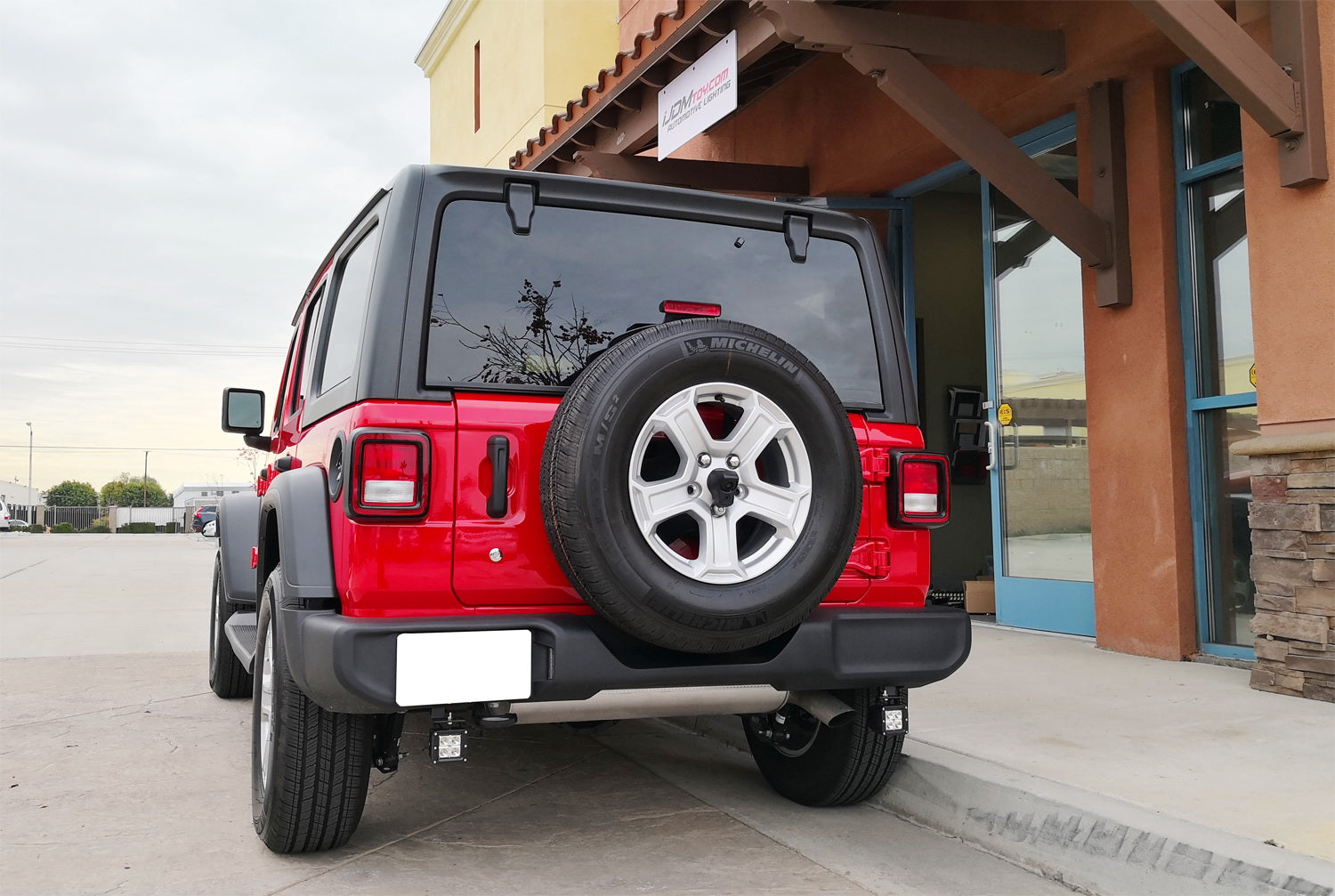 20W LED Pod Lights for Jeep Wrangler JL (2018+) - Dual 2x2 Off-Road Light Kit with Rear Bumper Mount & Wiring Harness - Perfect for Night Driving, Off-Roading & Trail Adventures