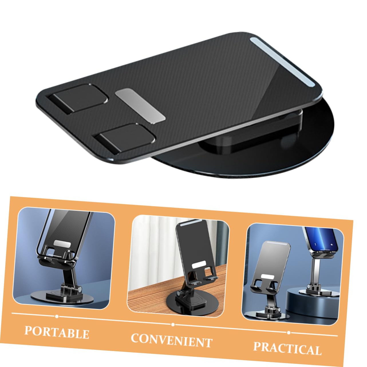Adjustable Aluminum Phone Stand Holder - Universal Tablet & Mobile Desk Mount with Telescopic Design - Perfect for Work, Study, and Video Calls