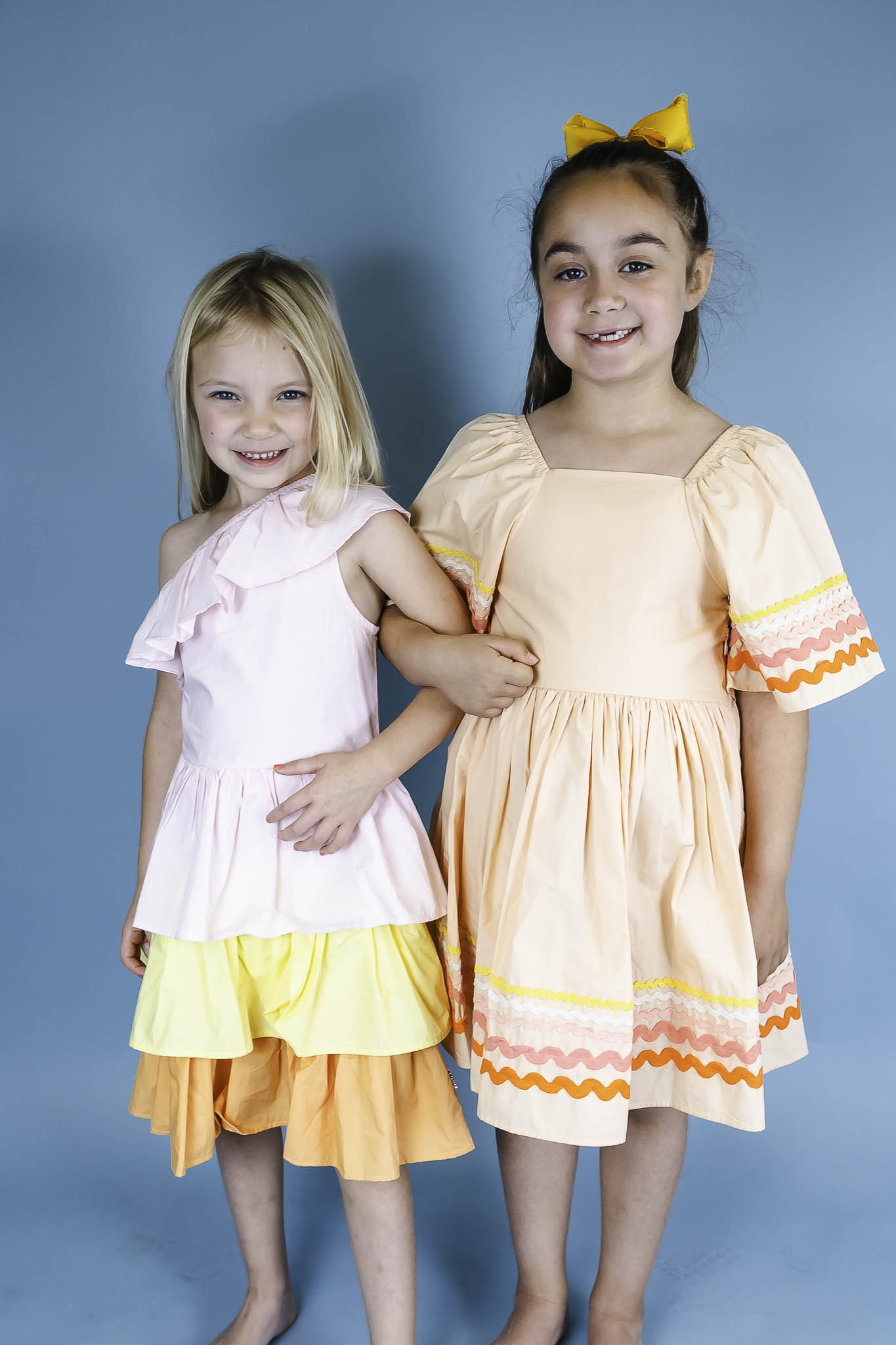 Clotilde Pale Melon Dress for Girls - Flowy Summer Dress with Ruffles | Perfect for Beach Vacations, Birthday Parties & Family Photos