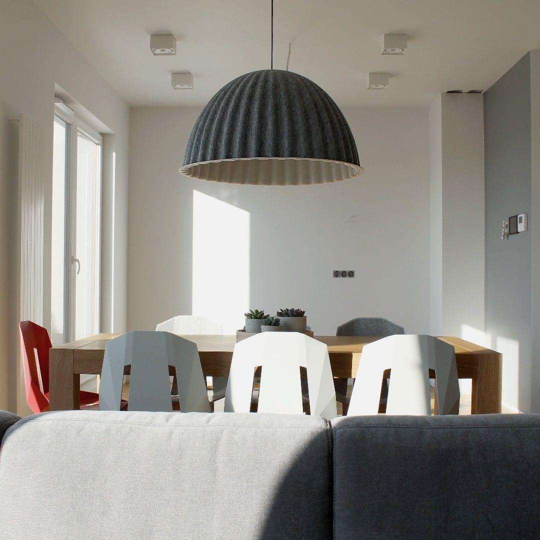 Modern Felt Harmony Pendant Light - Handmade Scandinavian Style Hanging Lamp for Dining Room, Kitchen Island, or Bedroom Lighting - Eco-Friendly Home Decor
