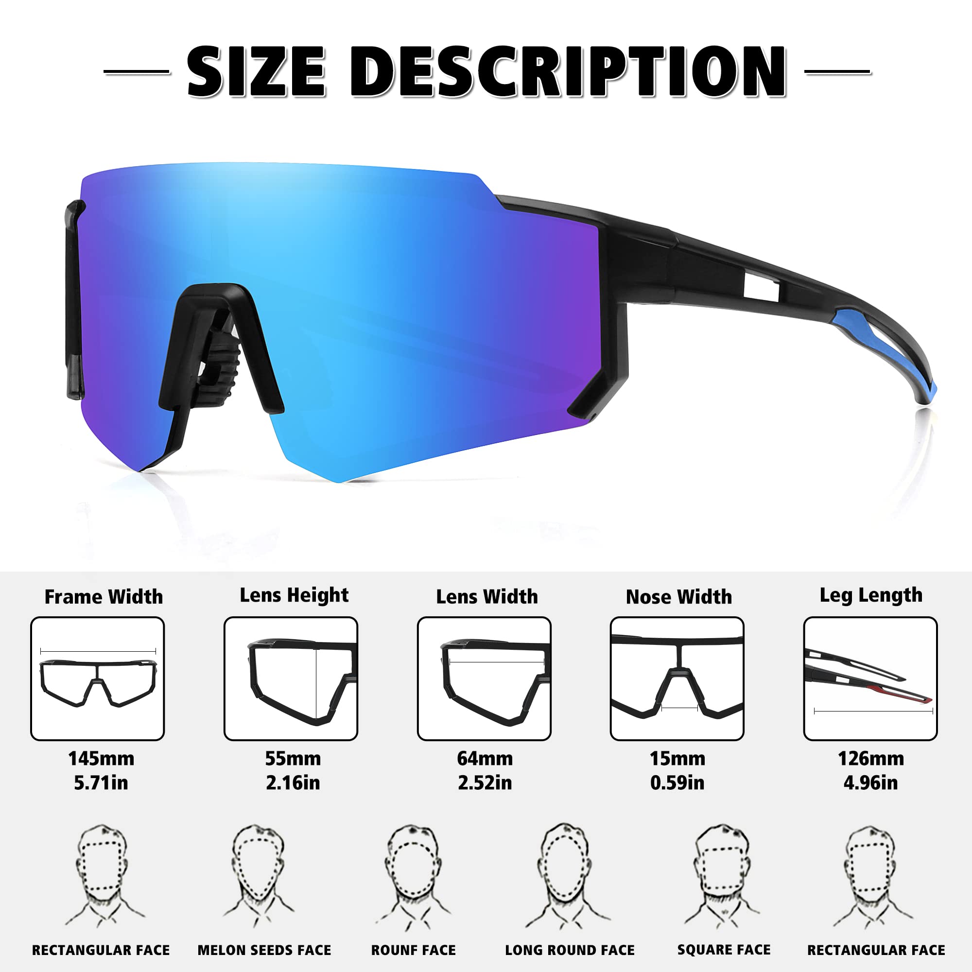 STORYCOAST Polarized Sports Sunglasses for Men & Women - UV400 Protection, Anti-Glare Driving, Fishing, Cycling & Mountain Bike Sunglasses - Perfect for Outdoor Activities & Adventure Sports