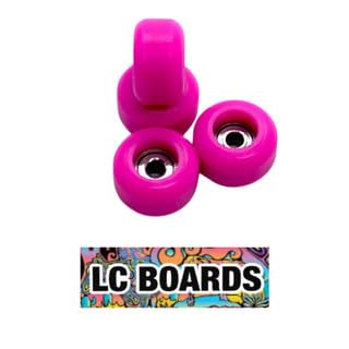 Premium CNC Lathed LC Boards Fingerboard Wheels with High-Speed Bearings - Pink Skateboard Accessories for Fingerboard Tricks & Mini Ramp Stunts