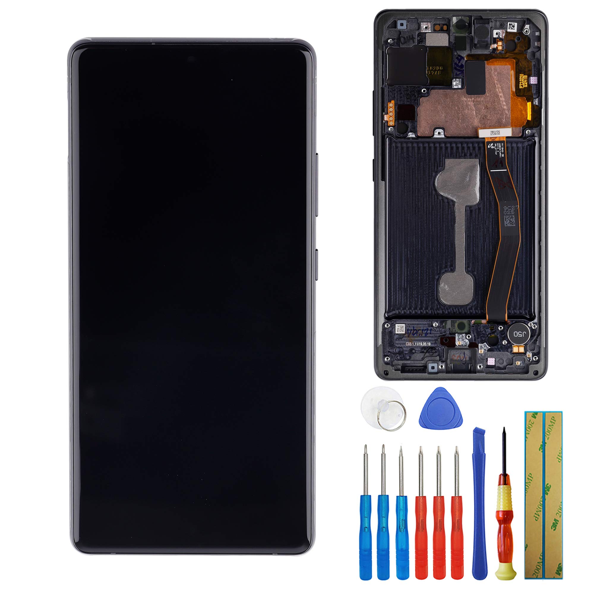 Super AMOLED Display Replacement for Samsung Galaxy S10 Lite SM-G770F/DS 6.7 Inch LCD Touch Screen Assembly with Tools & Frame - Perfect for DIY Phone Repair and Screen Replacement