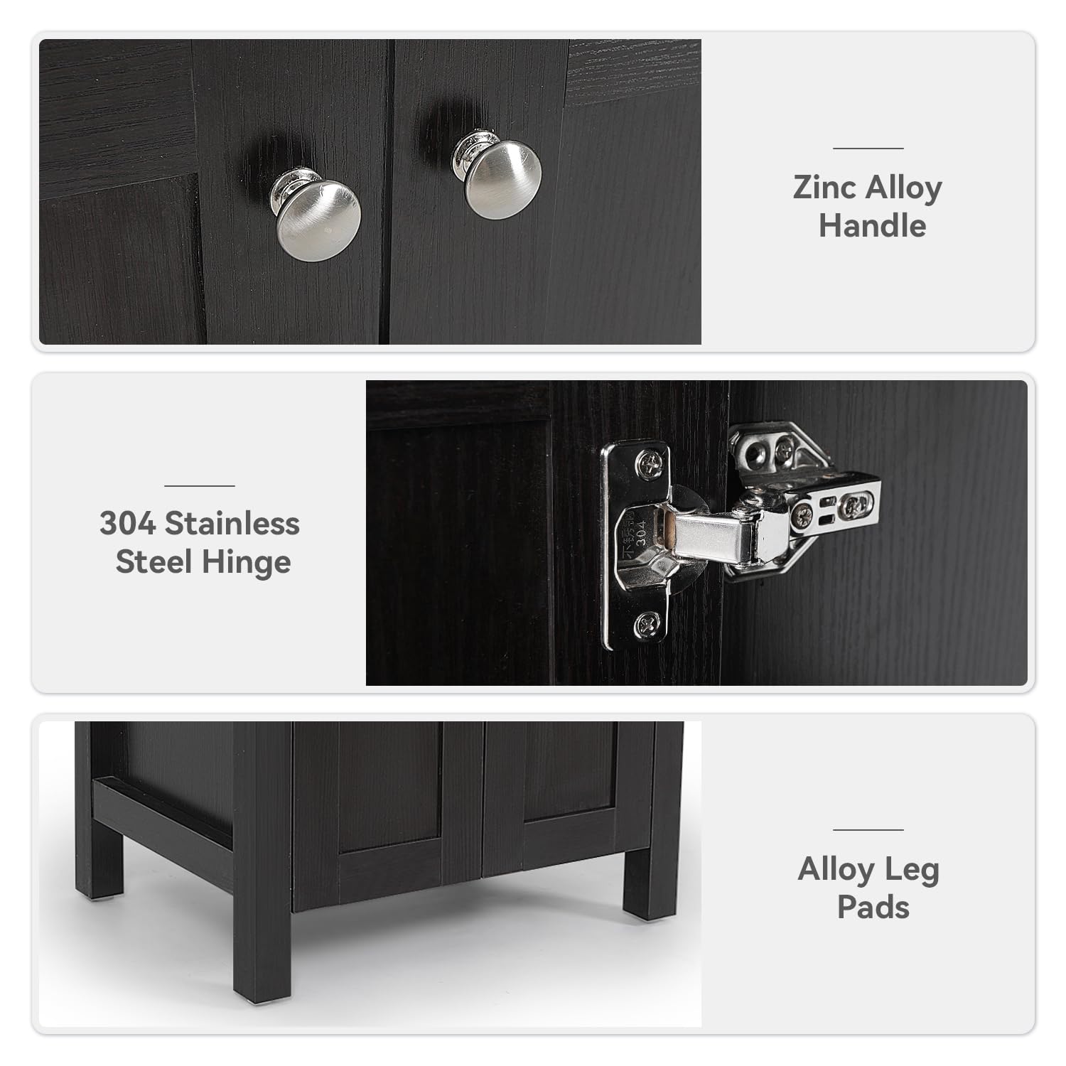 ARTETHYS 24 Inch Traditional Bathroom Vanity Set with Tempered Glass Vessel Sink, MDF Cabinet & Faucet - Complete Bathroom Sink Combo with Pop-up Drain for Modern Home Decor | Perfect for Small Bathrooms, Powder Rooms & Guest Suites