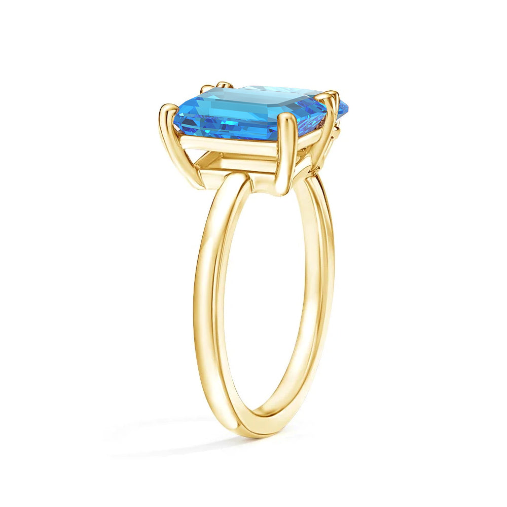 Personalized Toi et Moi Blue Topaz Birthstone Ring for Women - Custom Anniversary Jewelry Gift for Her - Perfect for Valentine's Day, Engagement & Romantic Occasions
