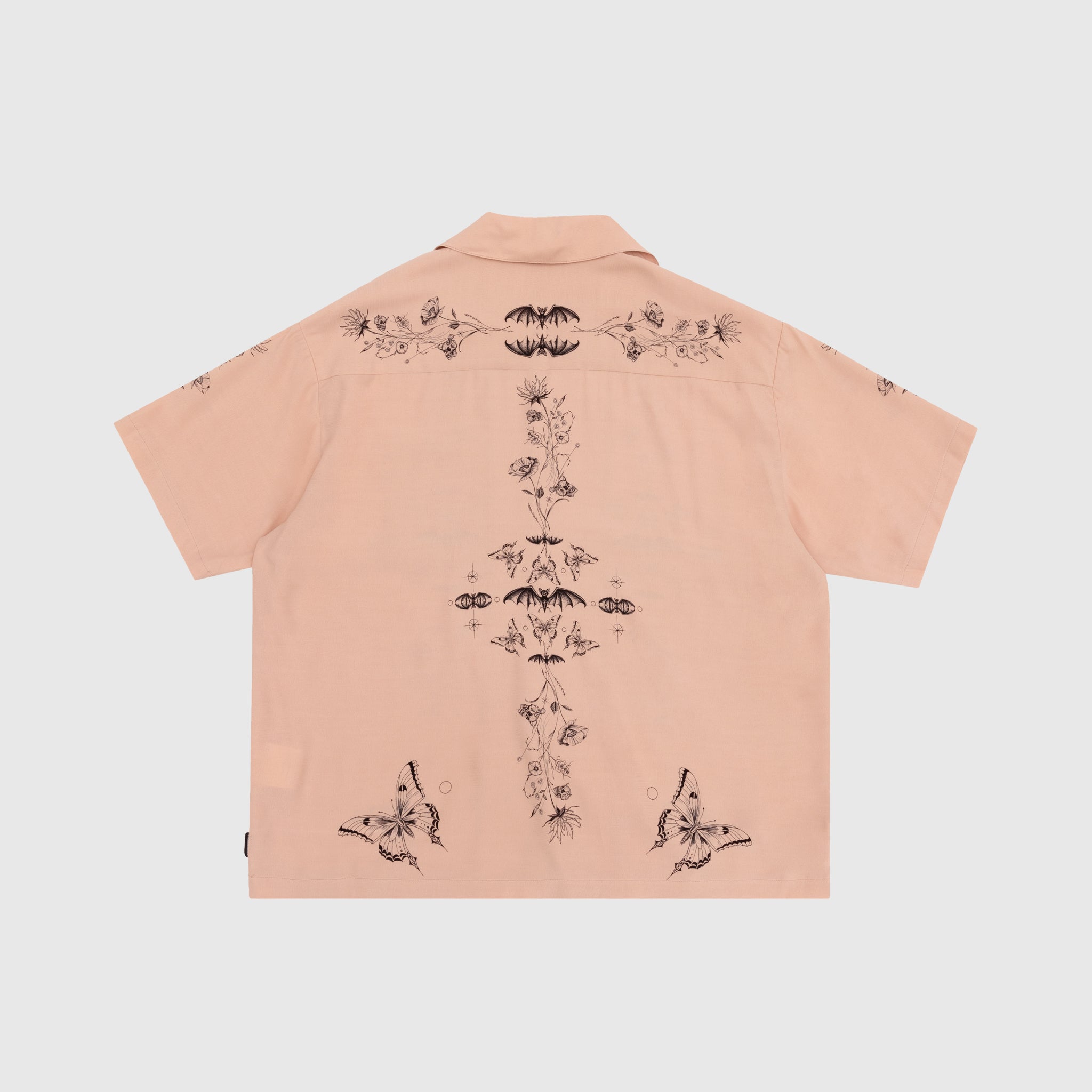 NH x DR WOO Hawaiian Short Sleeve Shirt for Men - Tropical Floral Print Button Up Shirt for Summer Beach Vacation & Casual Outings