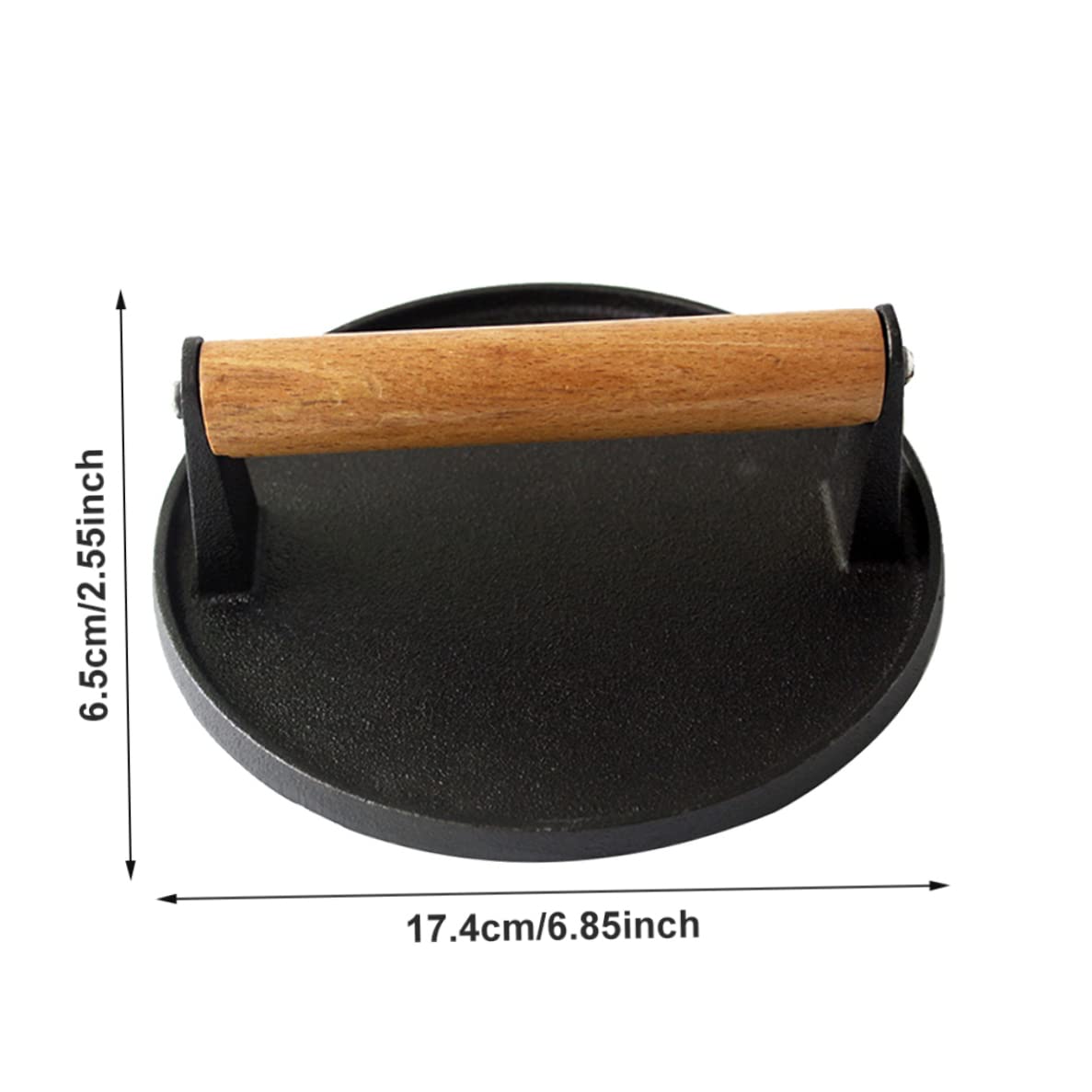 Heavy Duty Round Iron Smash Burger Press - Perfect for Grilling, Smashing Steak, Bacon & Burgers - Ideal for BBQ, Backyard Cookouts & Restaurant Use