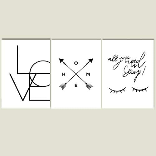 Dream Big Wall Art Decor - Set of 4 Unframed 8x10 Inch Black and White Eyelash Posters - Nordic Style Eye Prints for Bathroom, Vanity, Desk & Dorm Room Decor - Perfect for Home, Office & Gift Giving