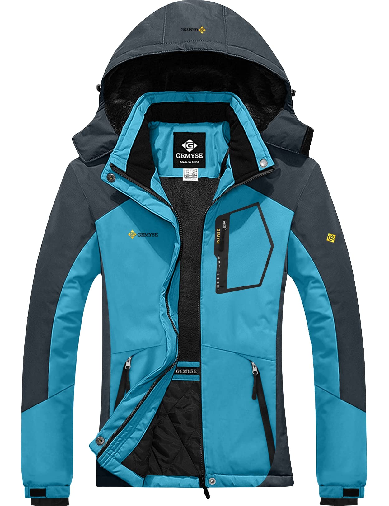 GEMYSE Women's Waterproof Ski Jacket - Windproof Winter Snow Coat for Hiking, Snowboarding & Outdoor Activities