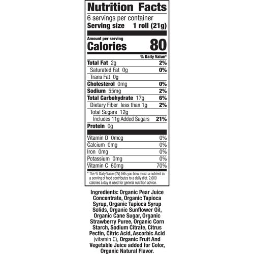 Annie's Organic Fruit Tape Swirly Strawberry - Non-GMO, USDA Organic Fruit Snacks, 6 Rolls (4.5 oz) - Healthy Kids Snack for Lunch Boxes, School, Travel & On-the-Go
