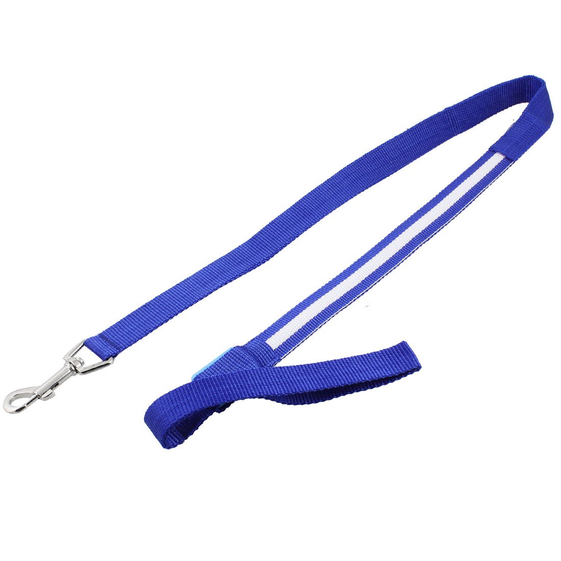 uxcell Striped Nylon LED Pet Leash with Light - 47.2 Inch Blue Reflective Dog Walking Strap for Night Safety & Outdoor Activities