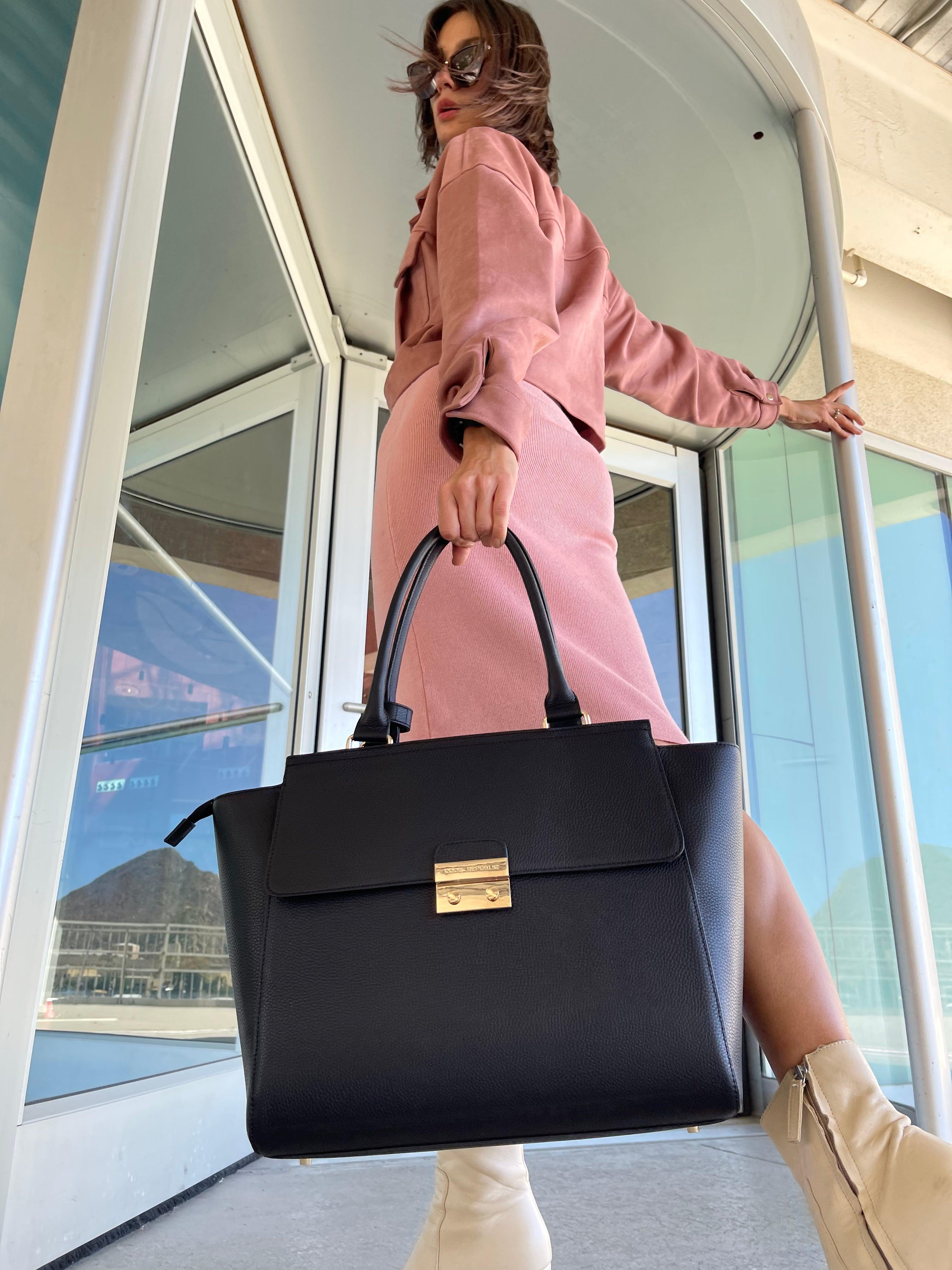 Danielle Designer Laptop Handbag - Premium Black Leather Briefcase for Women | Limited Edition Bundle | Perfect for Business, Work & Travel | Pre-Order Now for Late June Delivery