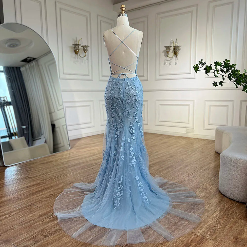 Elegant Blue Mermaid Prom Dress LA72624 - Perfect for Homecoming, Formal Dances & Special Occasions