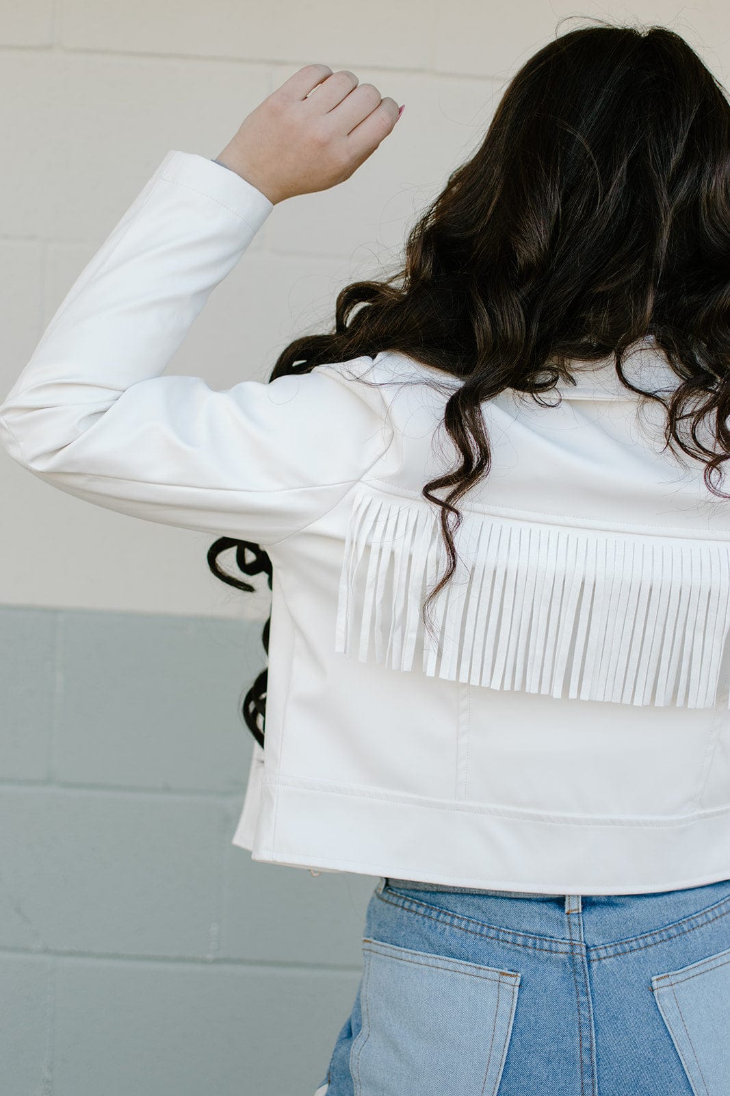 Stylish White Fringe Vegan Leather Jacket - Cruelty-Free Fashion for Women | Perfect for Casual Outings, Concerts & Boho Chic Looks