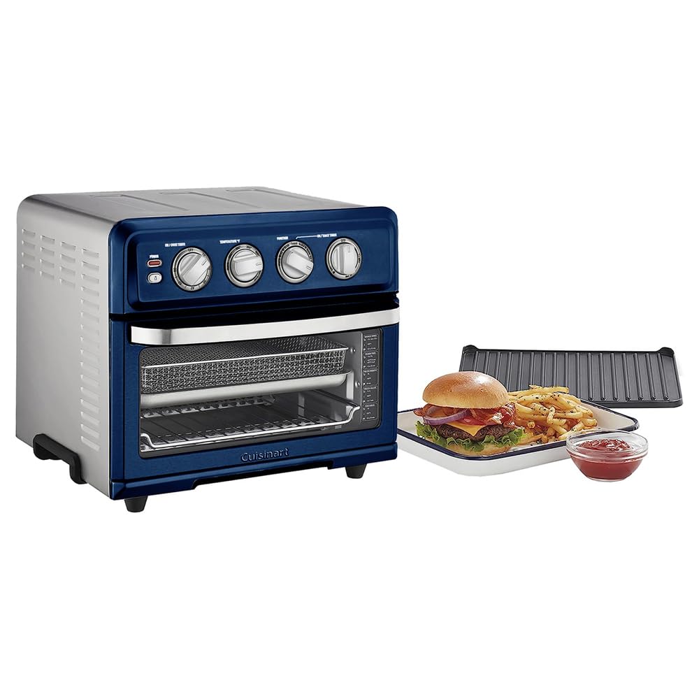 **Cuisinart TOA-70NV Air Fryer Toaster Oven with Grill, 7-in-1 Countertop Convection Oven, Navy Blue – Includes 1 Year CPS Protection Pack – Perfect for Baking, Roasting, Air Frying & Grilling at Home**
