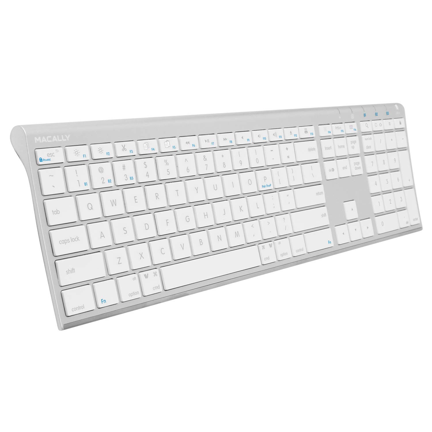 Macally Wireless Bluetooth Rechargeable Mouse & Keyboard Set - Ice White Finish, Classic Apple Aesthetic | Compatible with MacBook, iPad, iMac | Perfect for Home Office, Work & Travel Use