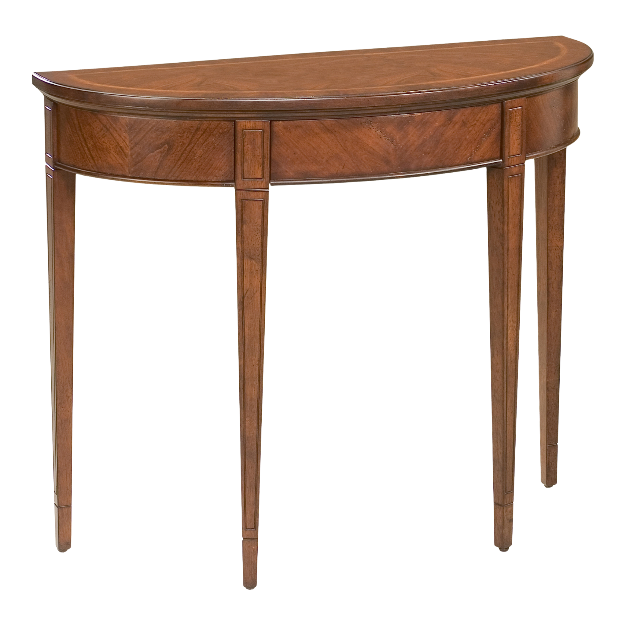Cherry & Maple Wood Demilune Console Table - Entryway Hallway Sofa Table for Home Decor & Storage