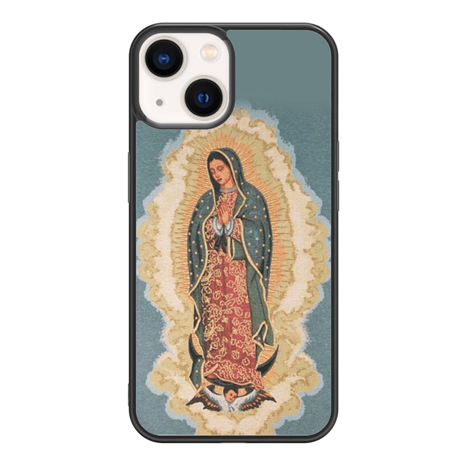 YUNJIYUN Virgin Mary Catholic Phone Case for iPhone 14/13/12/11 Plus Pro Max Mini XR XS - Virgen de Guadalupe Religious Protective Cover for Women, Men, Teens - Perfect for Church, Prayer & Daily Devotion