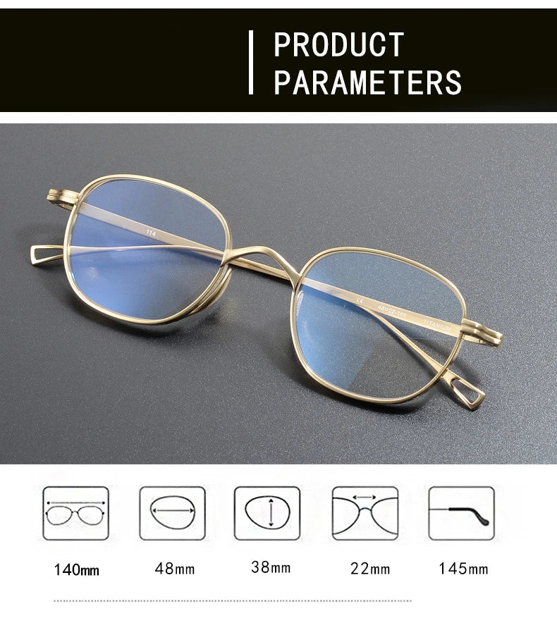 Unisex Black Titanium Eyeglasses Full Rim Oval Square Frame 49125 - Stylish & Lightweight for Work, Reading, and Everyday Wear