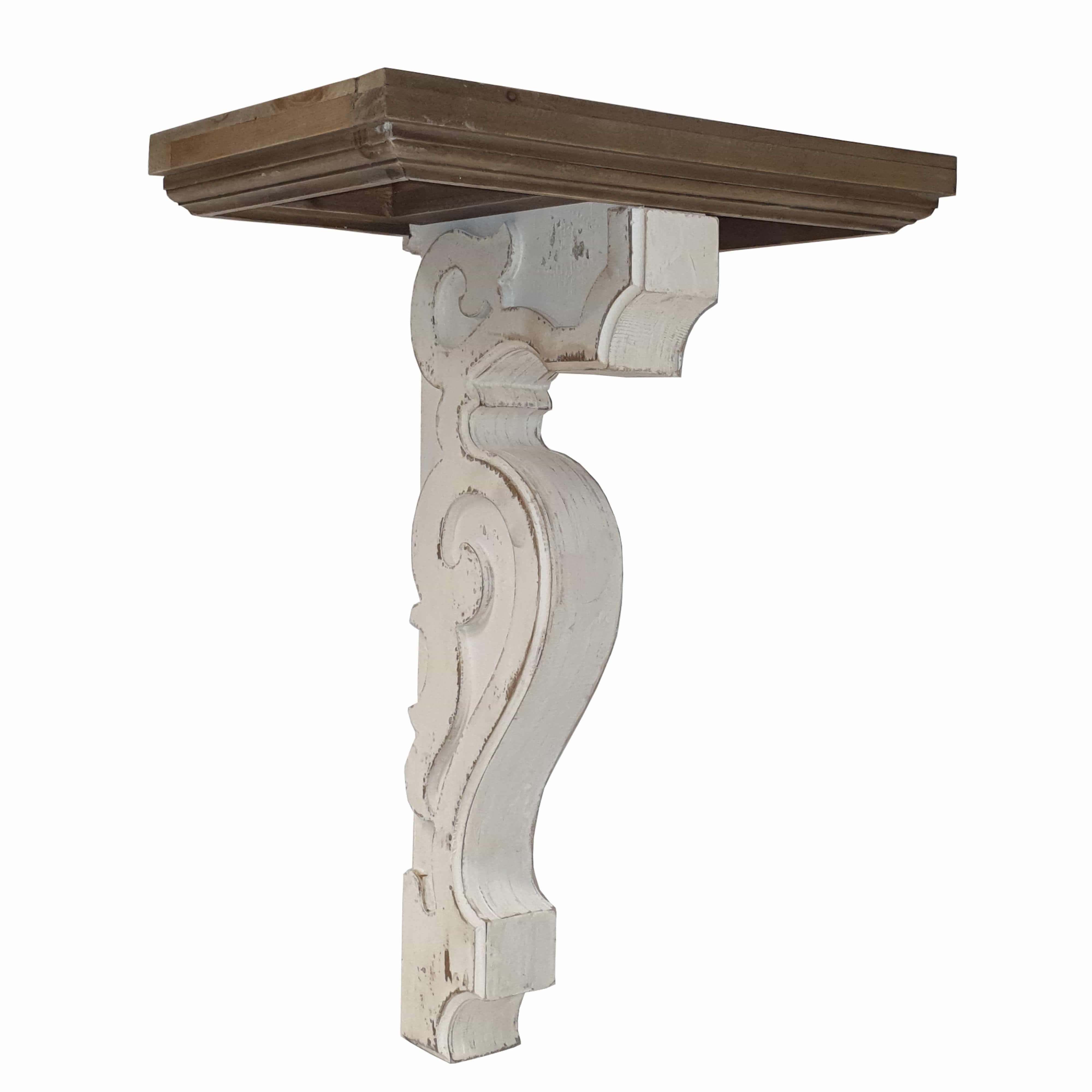 Urban Style™ Distressed White Wood Zane Display Shelf - Sturdy & Durable for Home Decor, Retail Stores, and Office Organization