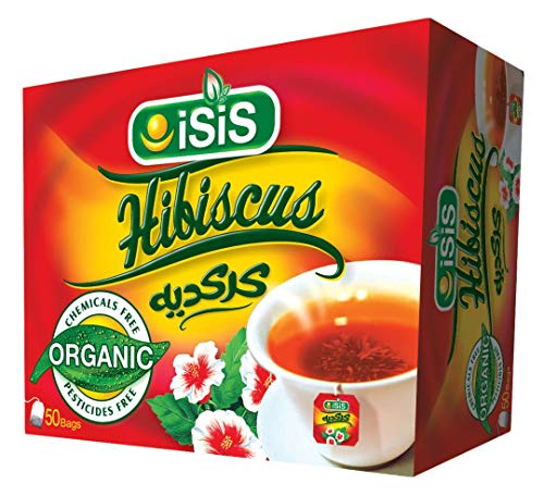 Organic Egyptian Hibiscus Herbal Tea Bags - 100% Natural Karkade Tea for Detox & Wellness (50 Count) - Perfect for Morning Energy, Iced Tea & On-the-Go Lifestyle