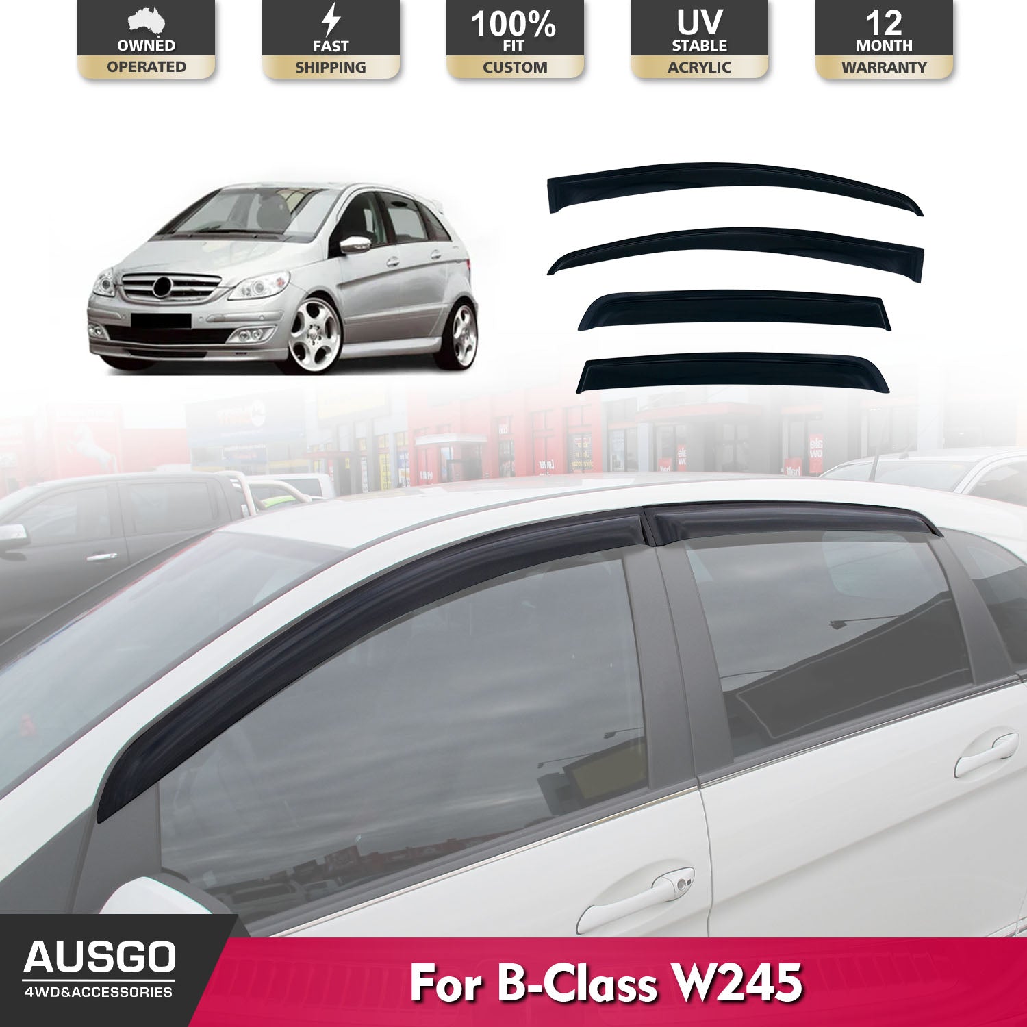 Weather Shields for Mercedes Benz B Class W245 2005-2012 - Wind & Rain Protection - Perfect for All-Weather Driving & Outdoor Adventures