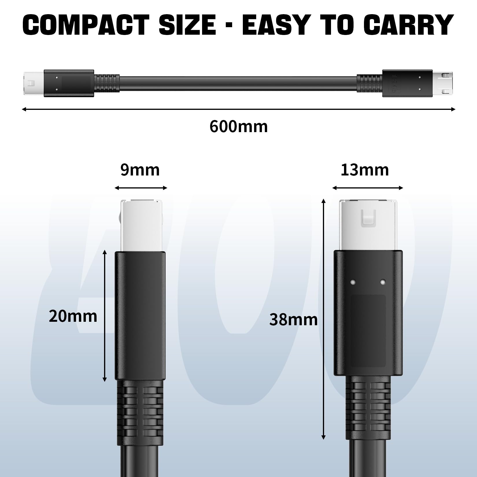 FireWire 800 IEEE 1394b 9-Pin Male to Male Cable - 2FT Triple-Shielded High-Speed Data Transfer Cord for MacBook Pro, Mac Mini, PC, Digital Cameras & Audio Devices - Perfect for Professional Video Editing & External Storage Connectivity