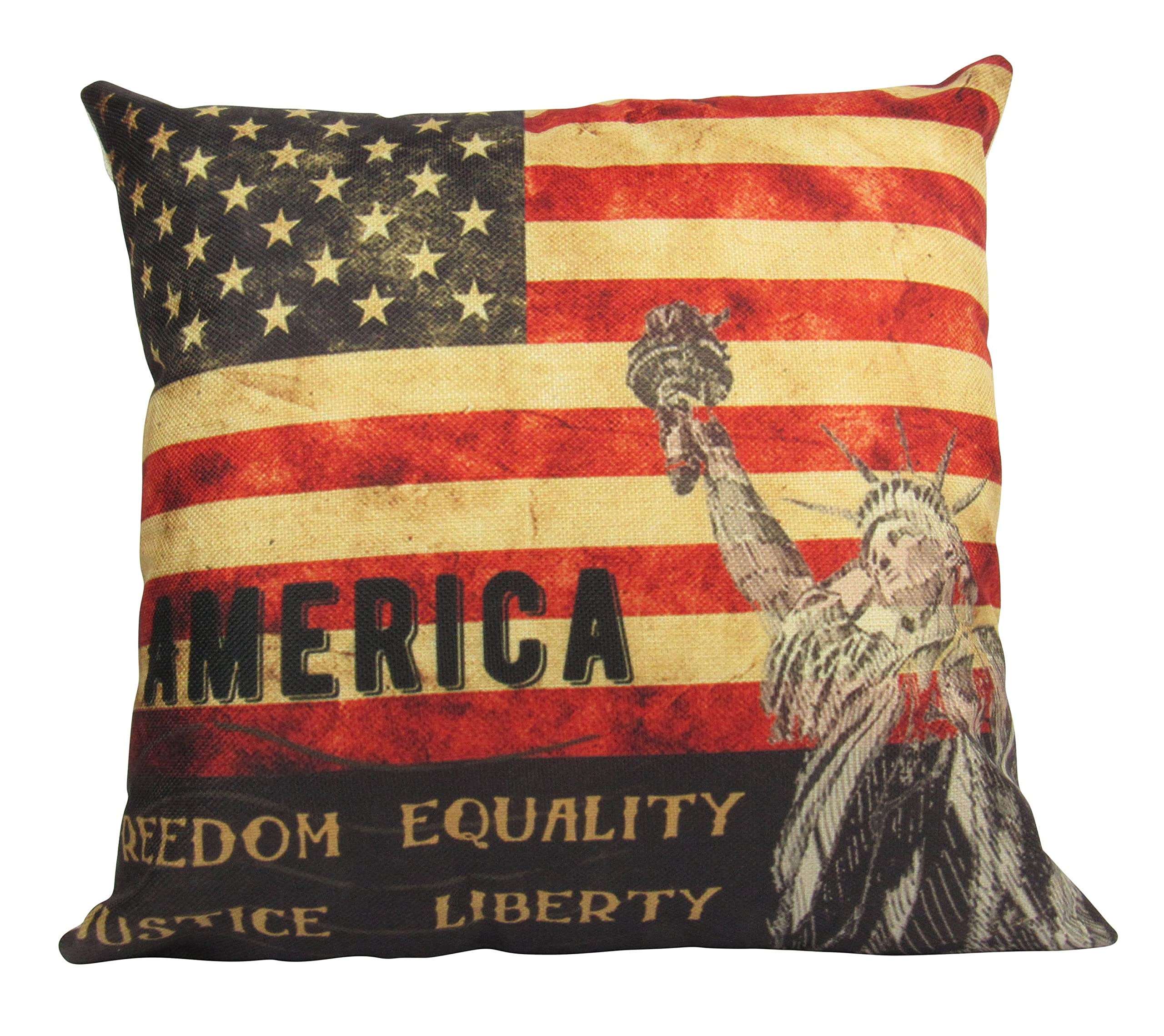 Statue of Liberty Pillow Cover - Decorative Throw Pillow Case for Sofa & Bed - Rustic Home Decor Gift for Travel Lovers, Dad & Home Decor Enthusiasts | Perfect for Living Room, Bedroom & Travel Themed Spaces
