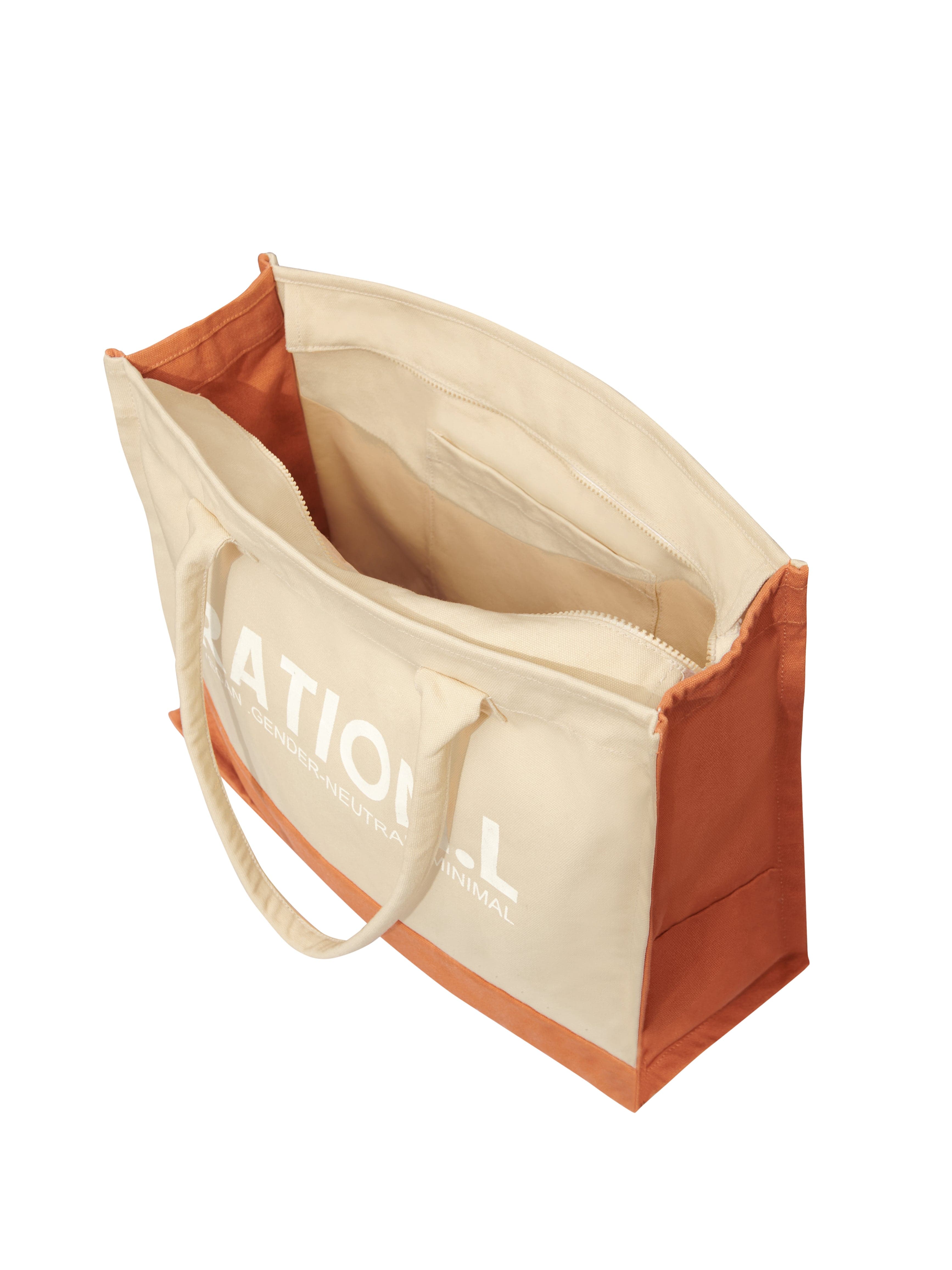 Respect Unisex Organic Cotton Tote Bag - Eco-Friendly Reusable Shopping Bag for Groceries, Beach & Work | Beige & Red