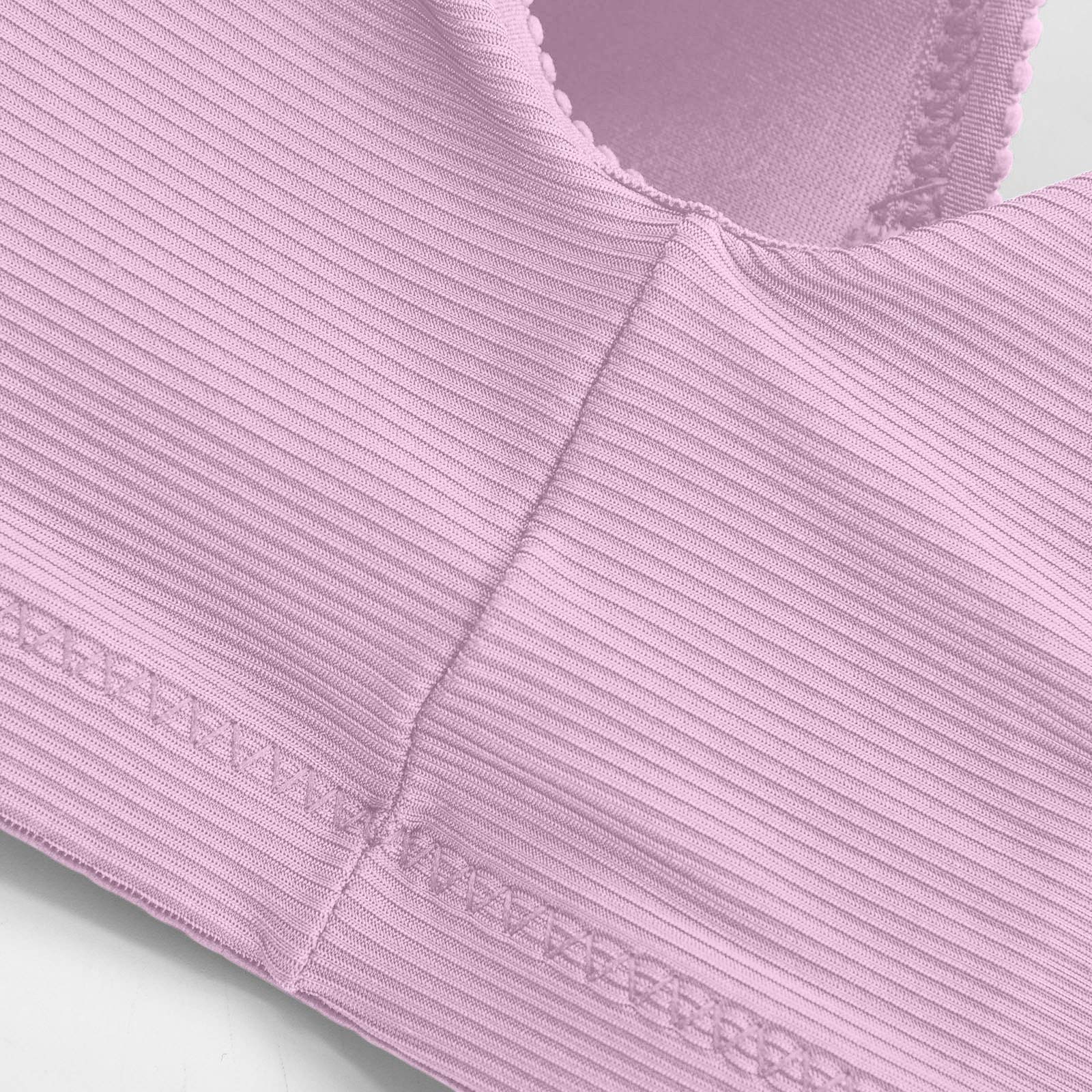 GREFER Seamless Sports Bras for Women - Wireless Comfort Yoga Bras, Stretchy Crop Tops for Everyday Wear, Medium, Pink - Perfect for Gym, Running & Lounge Wear