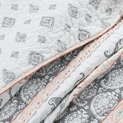 Reversible 3-Piece King Size Quilt Set - 100% Cotton Bedding for Bedroom & Guest Room | Soft & Breathable Comforter for All Seasons