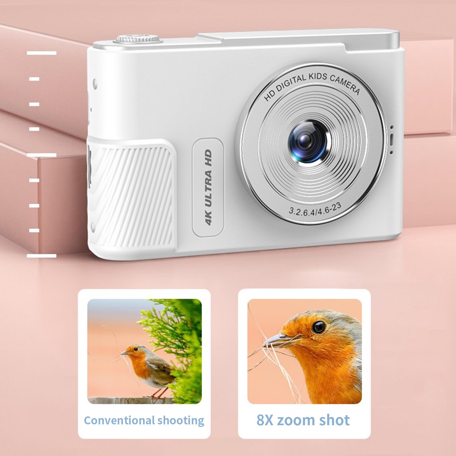 4K Digital Camera with Dual Front & Rear Lenses - HD Video Recording, Optical Zoom, Large Battery & Lightweight Design for Travel Vlogging, YouTube Content Creation & Outdoor Photography