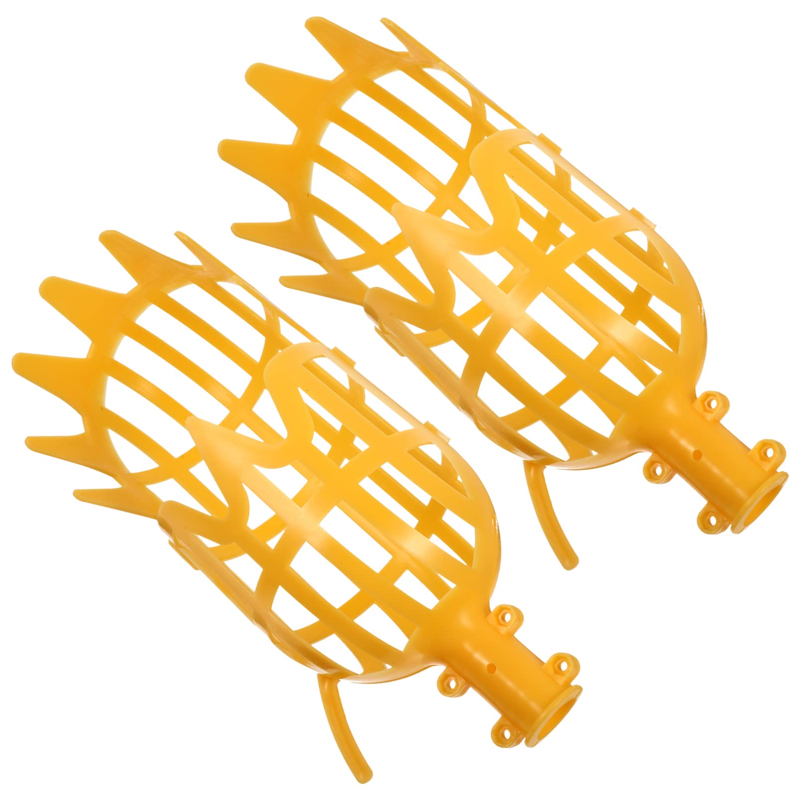 DOITOOL 2-Pack Fruit Picker Basket with Extendable Pole - Harvesting Tool for Pears, Cherries, Apples & Citrus Fruits | Perfect for Home Garden, Orchard Picking & Farm Use (Orange Color, Pole Not Included)