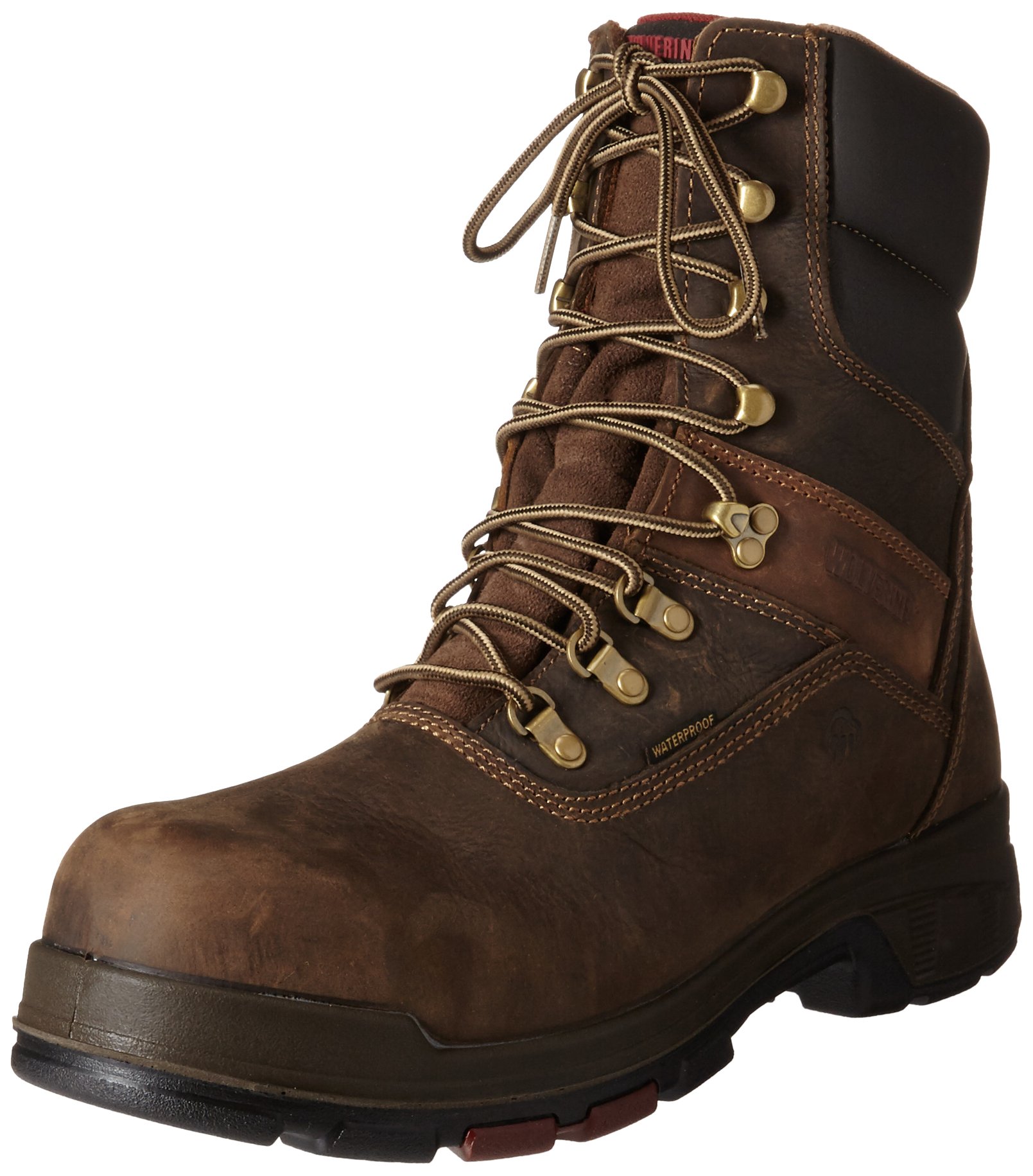 Wolverine Men's Cabor 8-Inch Waterproof Steel Toe Work Boots - Durable Safety Shoes for Construction, Hiking & Outdoor Work