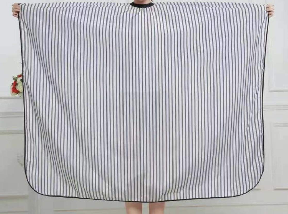 Professional Hair Cutting & Coloring Cape with Black Thin Stripes - Waterproof Styling Salon Cape for Barber, Hairstylist & DIY Home Use