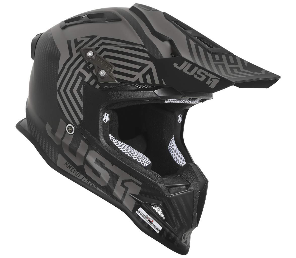 Just1 Racing J12 Syncro Carbon Fiber MX Off-Road Motocross Helmet - Lightweight & Durable for Trail Riding, Dirt Biking & Adventure Racing