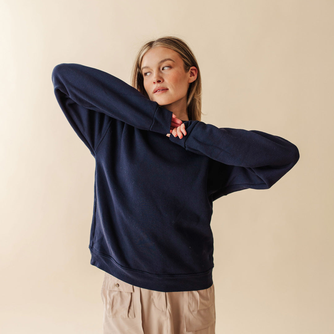 Arrive Crew Neck T-Shirt for Men - Soft Navy Blue Cotton Tee - Casual Everyday Wear & Layering Essential