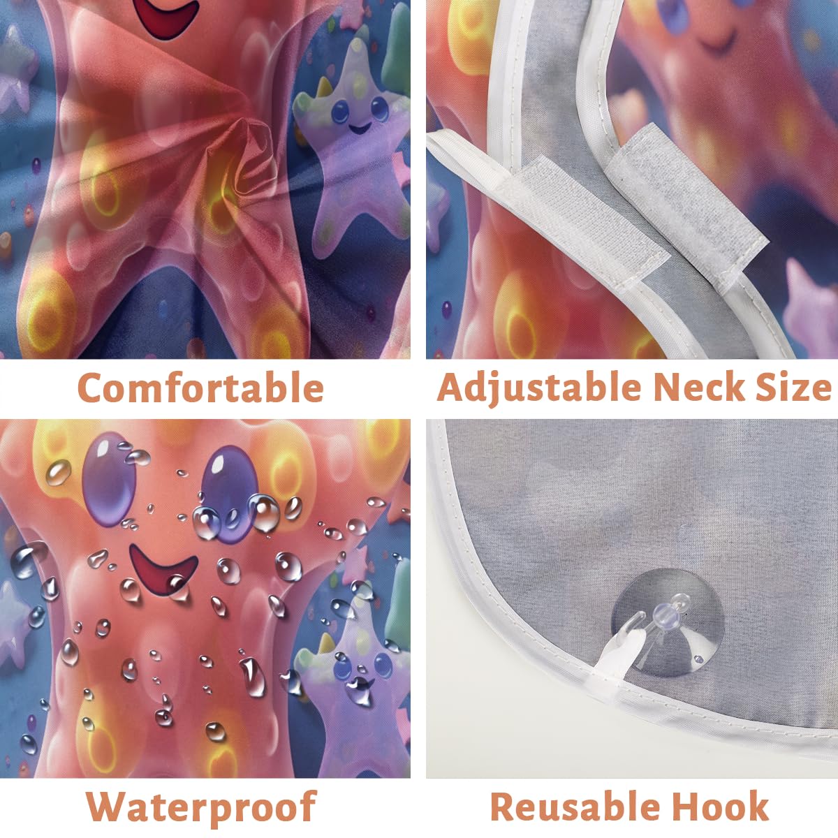 Men's Sea Starfish Beard Shaving Bib - Waterproof Makeup & Hair Dye Apron for Barbers & Stylists - Sink Hair Catcher & Beard Trimming Tool - Perfect Gift for Grooming & Salon Use