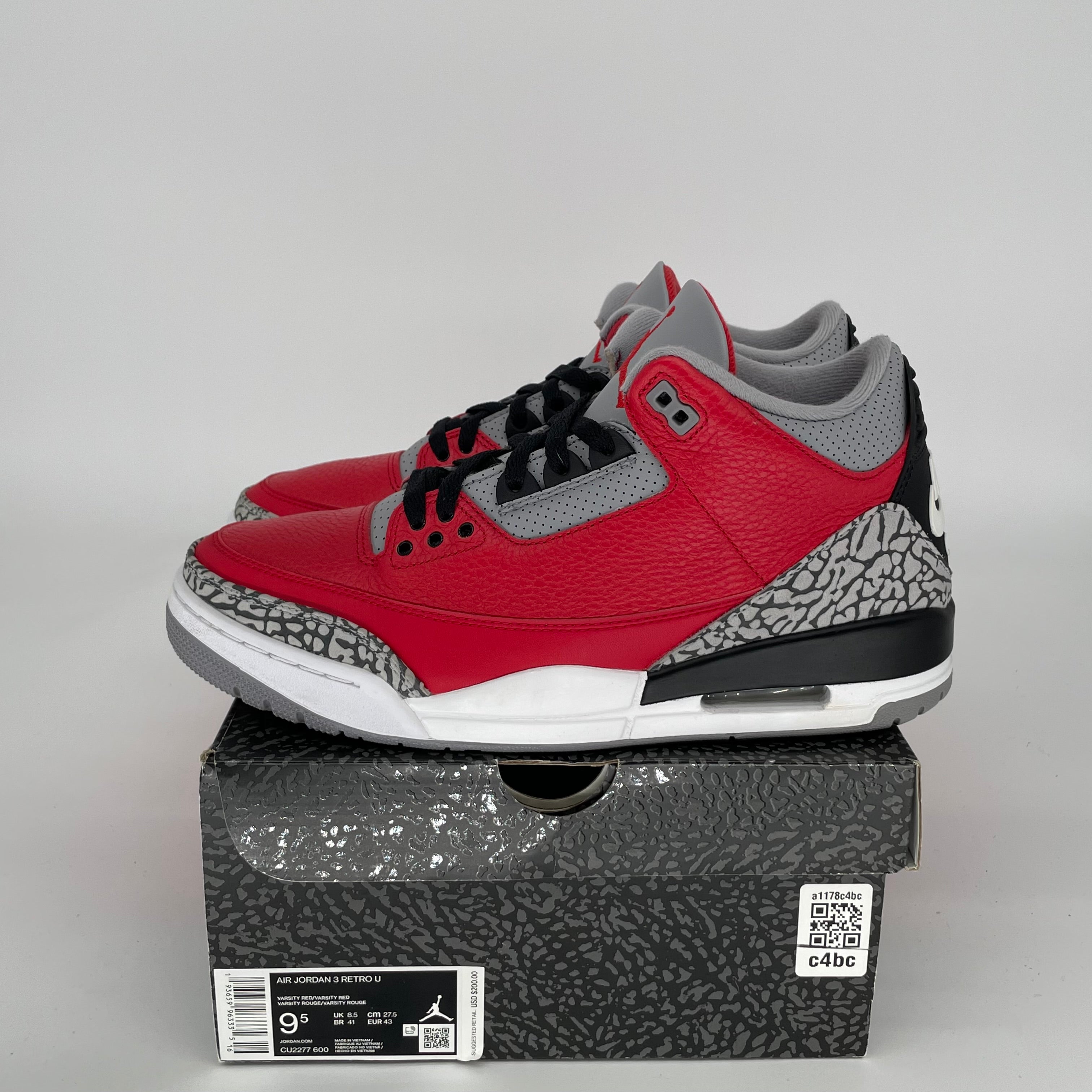 AIR JORDAN 3 UNITE CHI Basketball Shoes Men's Size 9.5 - Retro Style Sneakers CU2277 600 for Streetwear & Casual Outfits