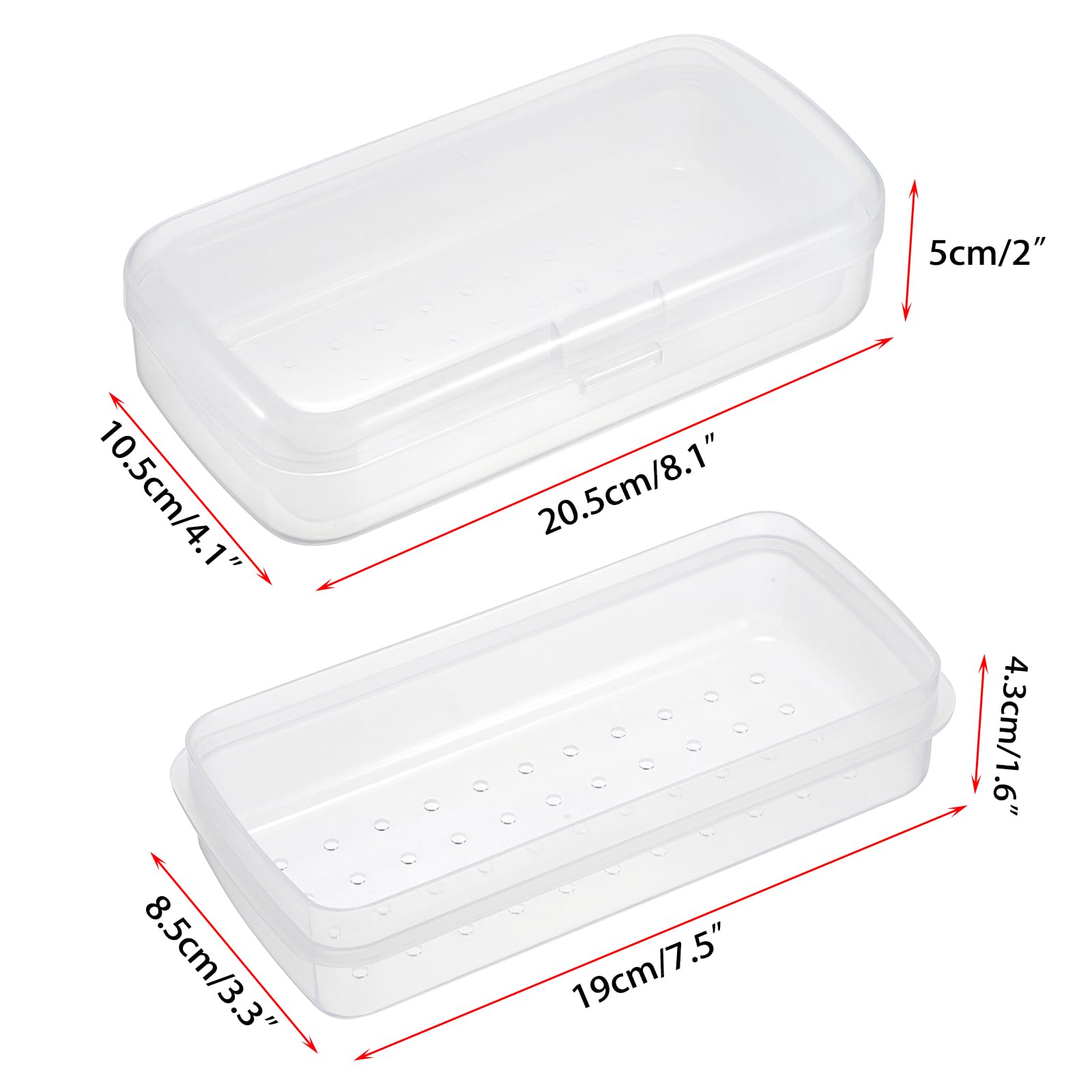 JUXYES Portable Nail Art Sterilizing Tray with Strainer - Transparent Plastic Storage Organizer for Manicure Tools, Tweezers & Nail Accessories | Perfect for Salon, Home & Travel Nail Care